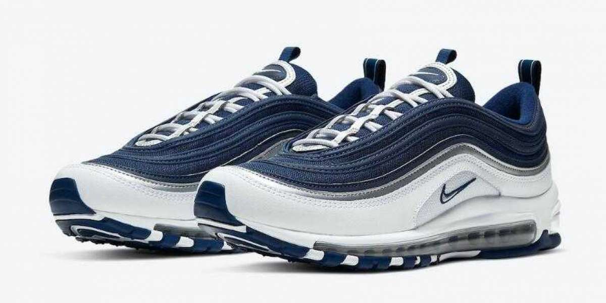 DH0612-400 Nike Air Max 97 Navy White Metallic Silver Online Sale