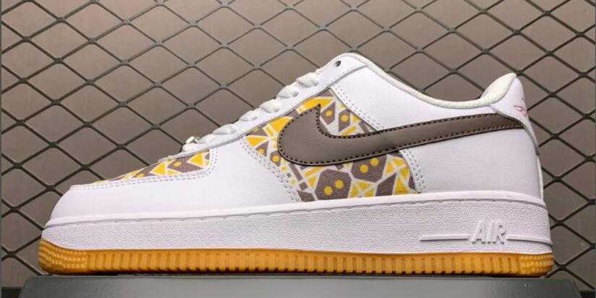 Cheap Nike Air Force 1 Quai 54 White/Brown-Yellow Skateboarding To Buy DA6678-101