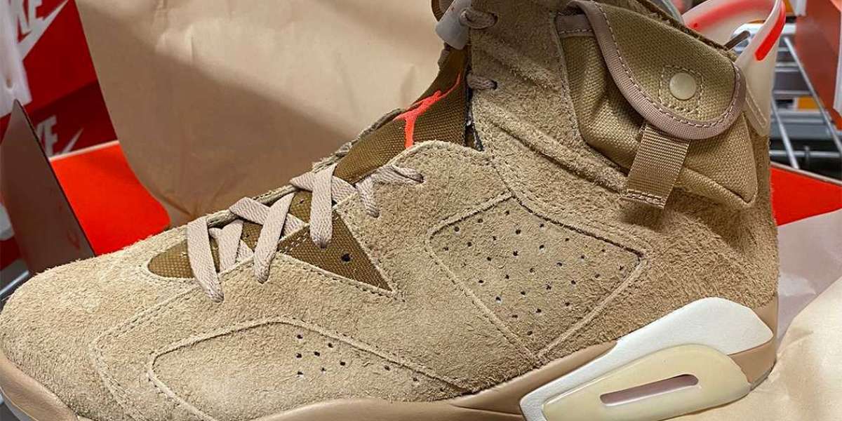 DH0690-200 Travis Scott x Air Jordan 6 "British Khaki" spy photos exposed