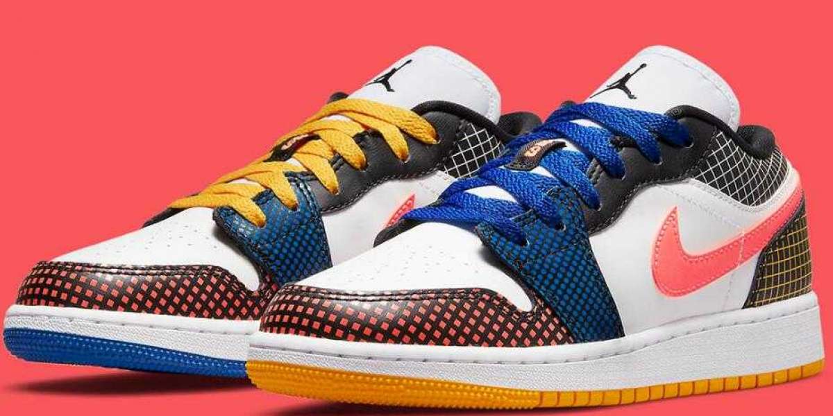 Latest Kids Air Jordan 1 Low Got Grid Prints And Polka Dots Colorway