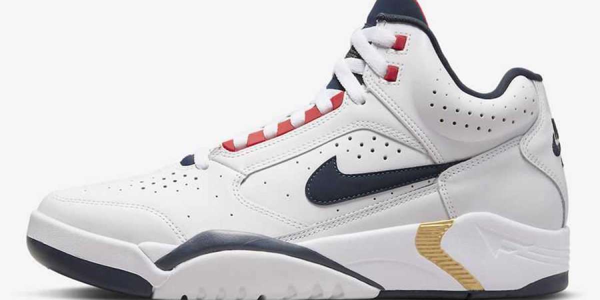 2022 New Nike Air Flight Lite Mid "Olympic" White / Blue-Red DJ2518-102 is cheap to sell!