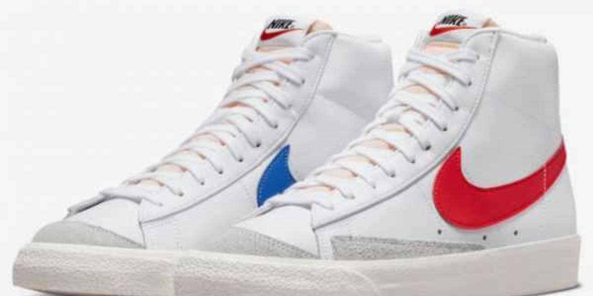 2022 Latest Nike Blazer Mid ’77 White Red Blue BQ6806-117