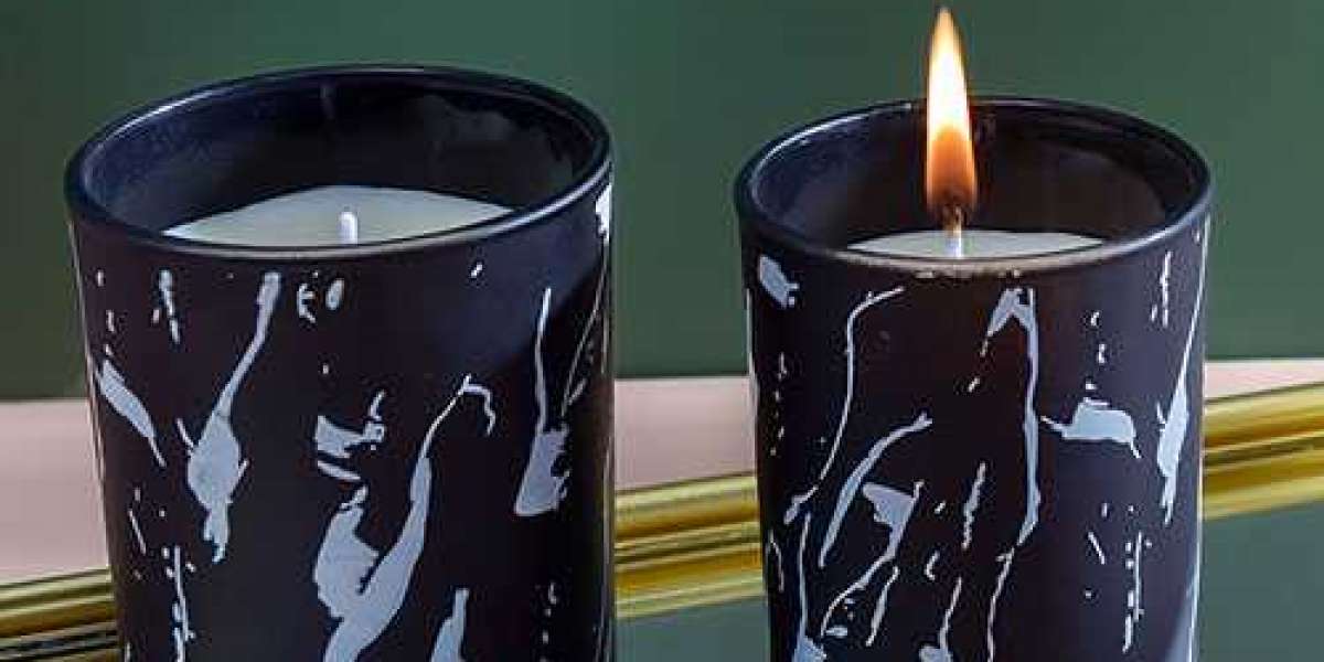 Glass Marble Candle Jars