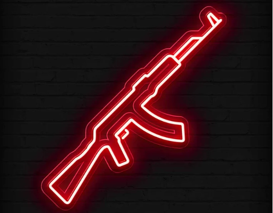 AK47 Gun Neon Signs: Enhancing Your Space with Edgy Illumination
